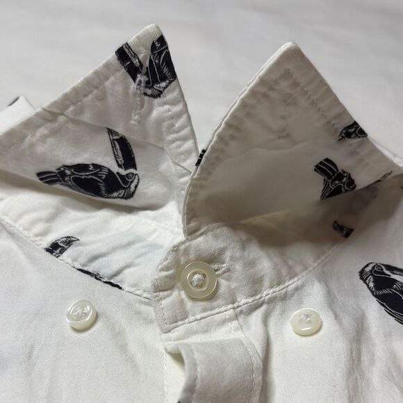Old Navy White Casual Button Down Shirt Nautical Theme S - Picture 9 of 11